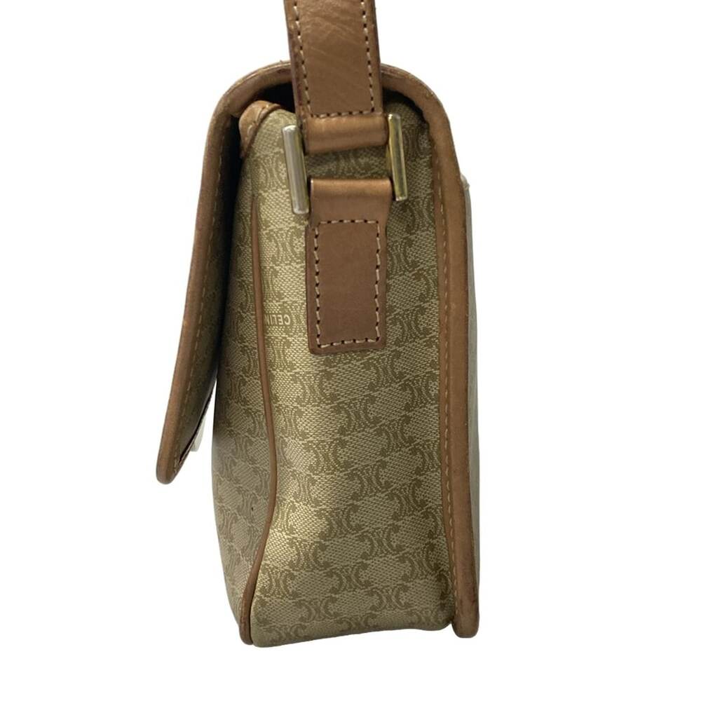 Celine Circle Logo/Macadam Shoulder Bag Khaki Cream Light Brown PVC Leather - Picture 4 of 11